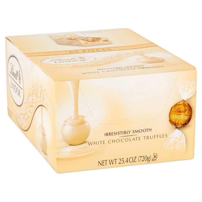 Lindt LINDOR White Chocolate Candy Truffles, White Chocolate Candy with Smooth, Melting Truffle Center, 50.8 oz., 120 Count