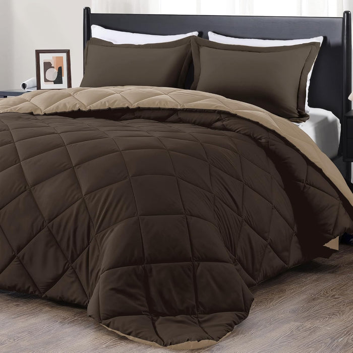 downluxe Twin Comforter Set - Blue and Sapphire Twin Comforter, Soft Bedding Sets for All Seasons -2 Pieces - 1 Comforter (66"x92") and 1 Pillow Sham(20"x26")