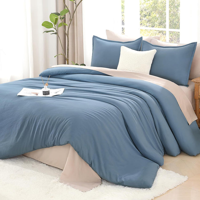 Litanika White Comforter King Size, 3 Pieces Lightweight Solid Bedding Comforter Set, All Season Fluffy Bed Set (104x90In Comforter & 2 Pillowcases)