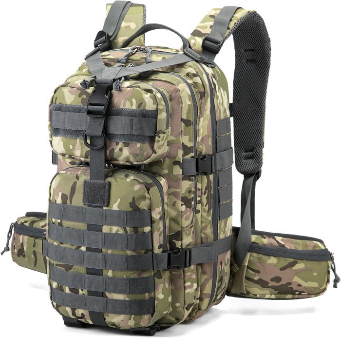 Tactical backpack, assault bag, hydration backpack, men's military enthusiast camping backpack, 3-day bag(Camouflage)