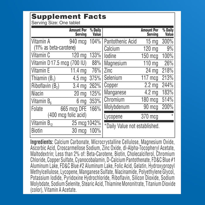 One A Day Men’s 50+ Healthy Advantage Multivitamin, Multivitamin for Men with Vitamins A, C, E, B6, B12, Calcium and Vitamin D, Tablet, 200 Count (Pack of 1)