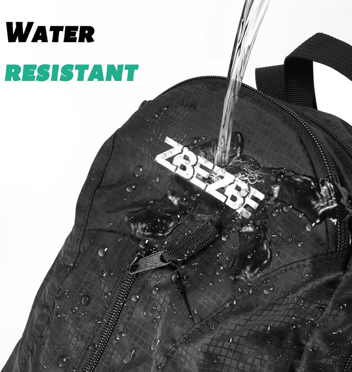Foldable Packable Backpack - Lightweight Waterproof Hiking & Cycling Daypack, Large-capacity Black