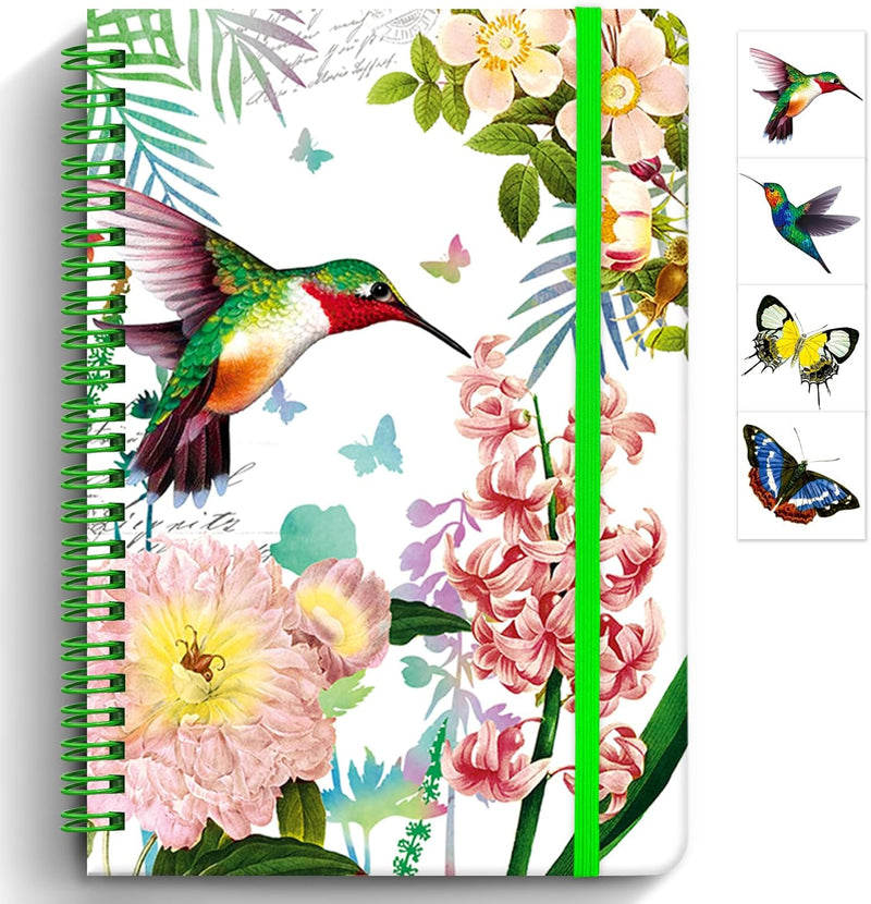 Butterfly Lined Spiral Notebook, 160 Pages, A5 Pretty Hardcover Journal for Teen Girls, 5.7 x 8.25 Inch, Kids Diary for Writing, School, Note Taking