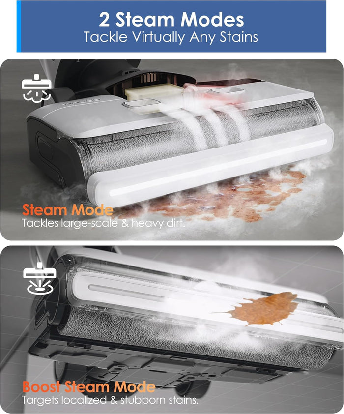 Tineco Floor ONE S7 Steam Cordless Wet Dry Vacuum Steam Mop All-in-One, Floor Washer for Sticky Mess Clean Up on Hard Floors with Digital Display, Self-Cleaning, Edge Cleaning, Safe for Kids & Pets