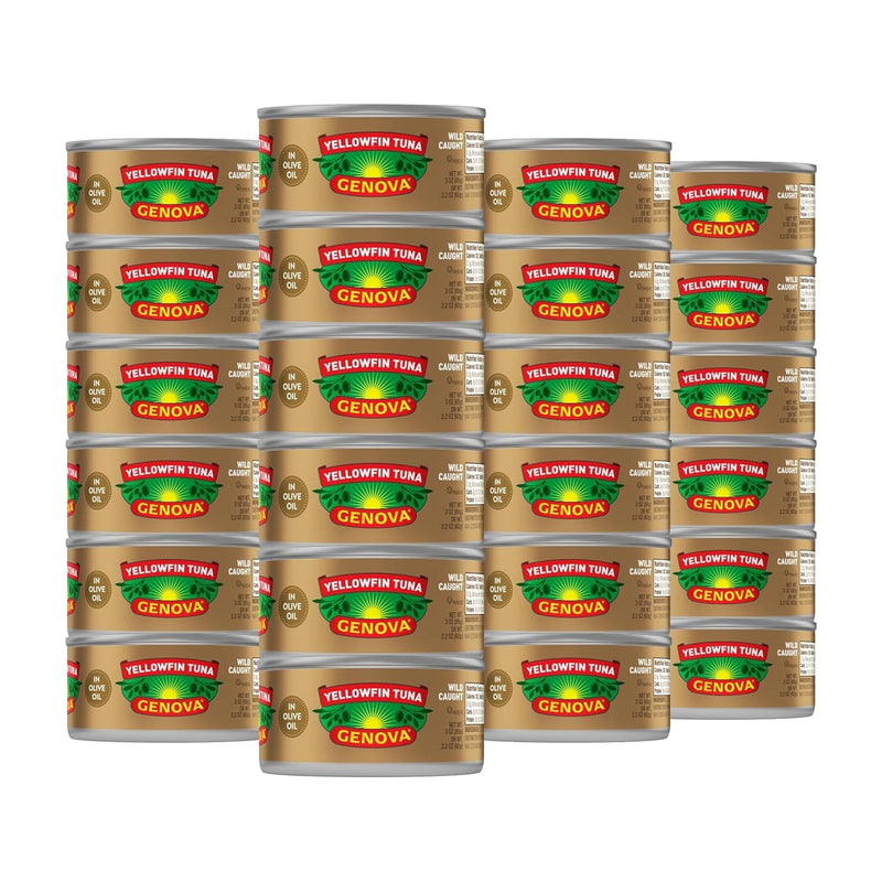Genova Premium Solid Light Tuna in Olive Oil, 5 Ounce Cans, 12-Pack – Nutrient Rich, High Protein Canned Tuna Fish - Delicious, Easy, Nutritious Ready to Eat Meals