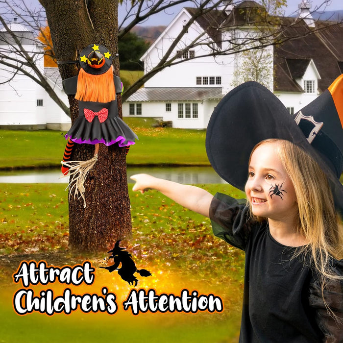 Halloween Decorations Outdoor Crashing Witch: Flying Crashed Witches Hanging into Tree - Halloween Decor for Yard Garden Porch