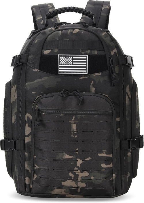 35L Tactical Backpack for Men Heavy Duty Military Backpack 3 Day Assault Pack Molle Backpack Hiking Rucksack (Black1)