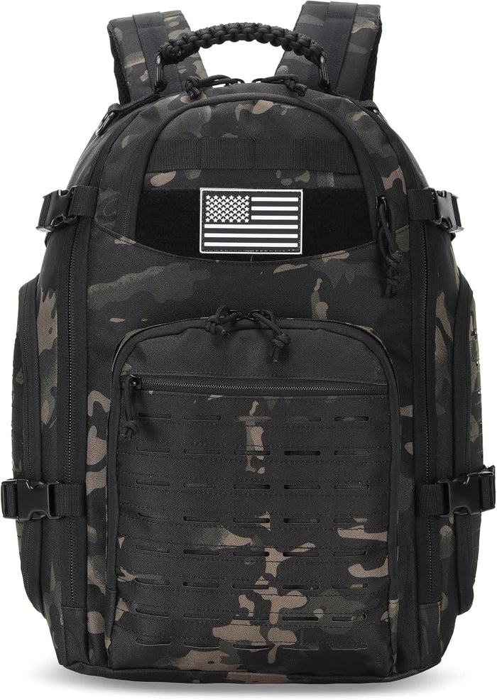 35L Tactical Backpack for Men Heavy Duty Military Backpack 3 Day Assault Pack Molle Backpack Hiking Rucksack (Black1)