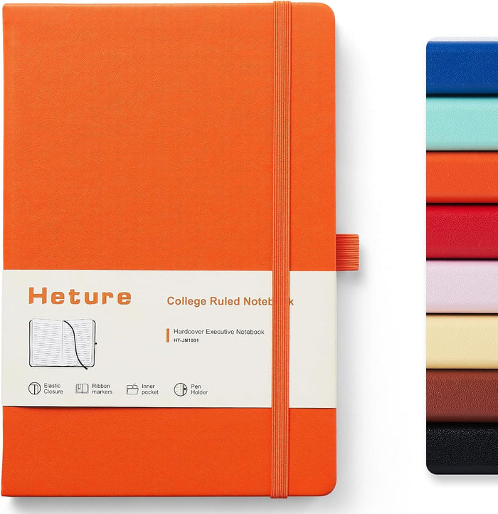 8 Pack Lined Journal Notebooks,A5 Hardcover Notebooks, 5.5 x 8.3 inch, 100GSM, 160 Pages, Classic College Ruled Notebooks for Writing/Work/Travel/College (Black)