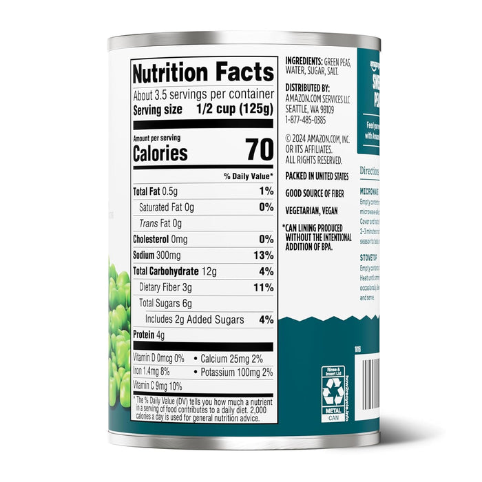 Amazon Grocery, Sweet Peas, 15 Oz (Previously Amazon Fresh, Packaging May Vary)