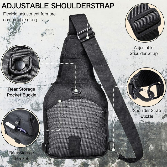 Tactical Shoulder Sling Bag Small Outdoor Chest Pack Backpack for Men Traveling, Trekking, Camping, Sling Backpack