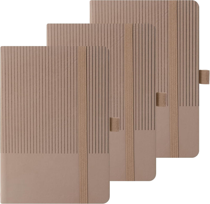 BOBO RABBIT 3 Pack Pocket Journal Notebooks A6 Size Small Mini Notebook For Note Taking Hardcover Leather College Ruled Lined Note Pads for Women Men, Total 576 Pages