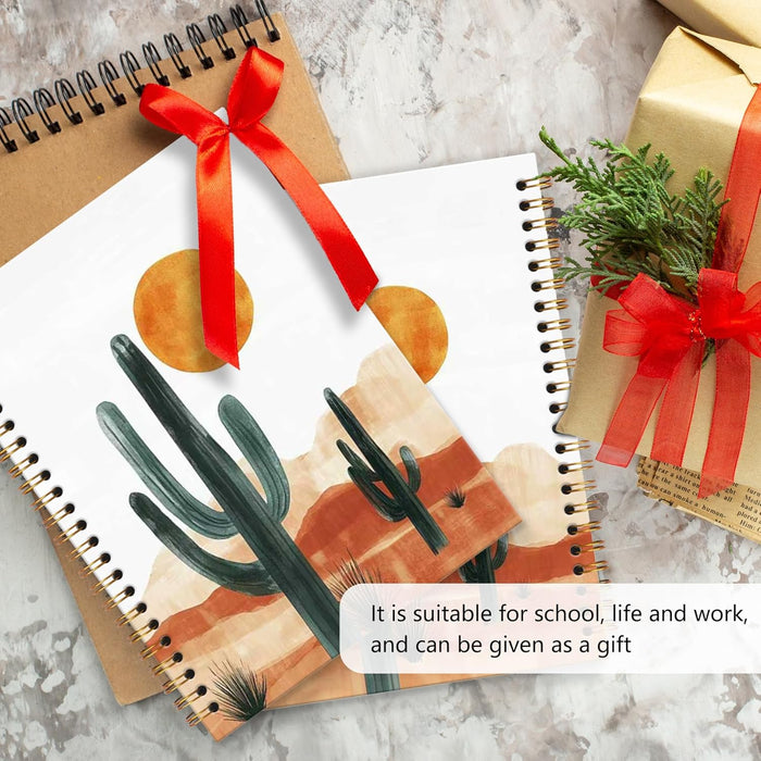 DILSJ Boho Western Notebook Journal, Boho Southwestern Abstract Cactus Journals Notebooks, Western Office Supplies Hardcover Spiral Notebook Journal, 5.5x8.3 Inch
