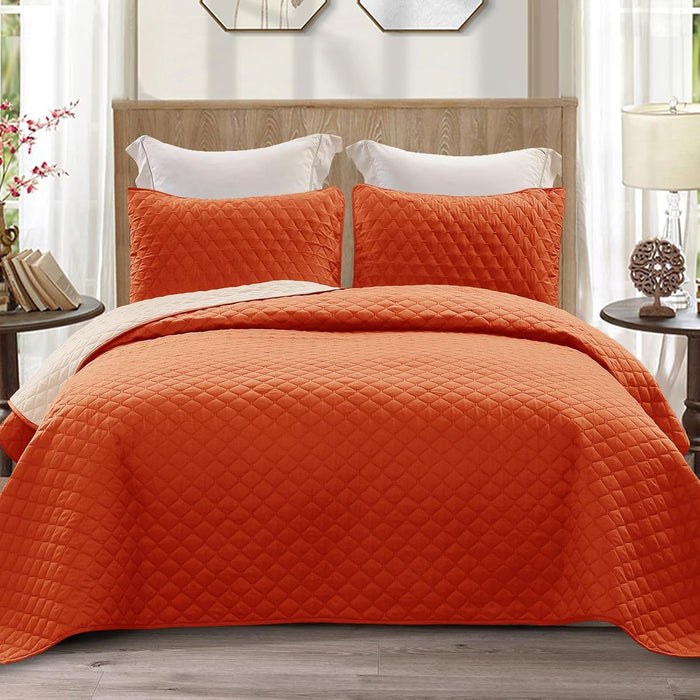 Exclusivo Mezcla Ultrasonic Reversible Full Queen Quilt Bedding Set with Pillow Shams, Lightweight Quilts Queen Size, Soft Bedspreads Bed Coverlets for All Seasons - (Grey, 90"x96")