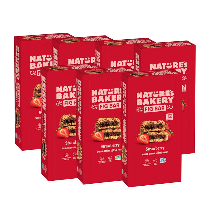 Nature's Bakery Whole Wheat Fig Bars, Real Fruit, Strawberry, 12 Twin packs