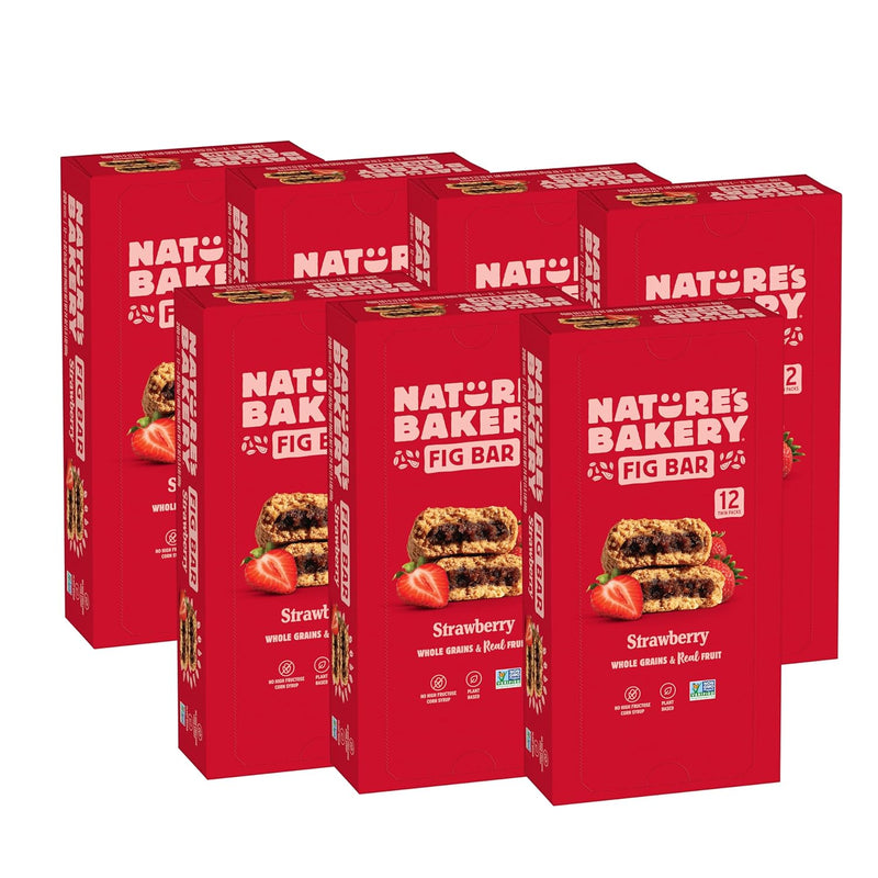 Nature's Bakery Whole Wheat Fig Bars, Real Fruit, Strawberry, 12 Twin packs
