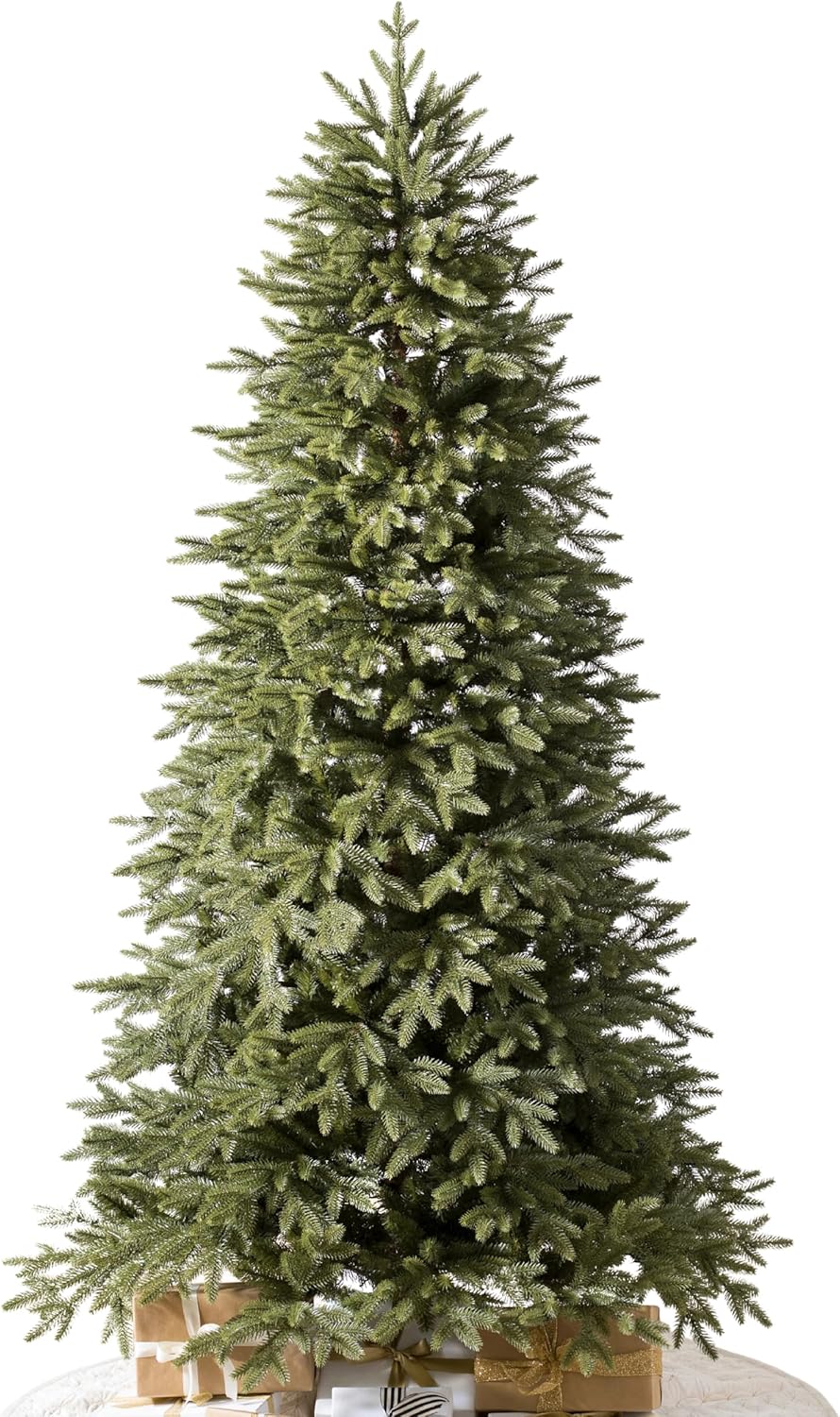 Balsam Hill 7.5ft Pre-Lit Stratford Spruce - Slim Artificial Christmas Tree with 600 Clear Incandescent Lights, True Needle Foliage, Easy Plug Technology & Premium Stand for Small Spaces