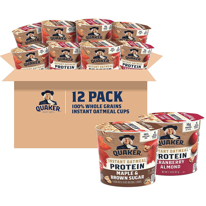 Quaker Instant Oatmeal Express Cups, Apples & Cinnamon, 1.51 Ounce (Pack of 12)