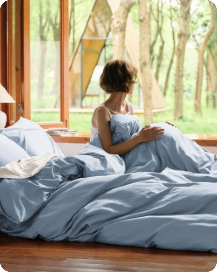 Bedsure Cotton Duvet Cover King, 100% GOTS Organic Cotton Duvet Cover Set, Fair Trade Certified King Bedding Set, Eco-Friendly, Ultra-Soft, Breathable Home Bedding for All Seasons(Ivory, 104"x90")