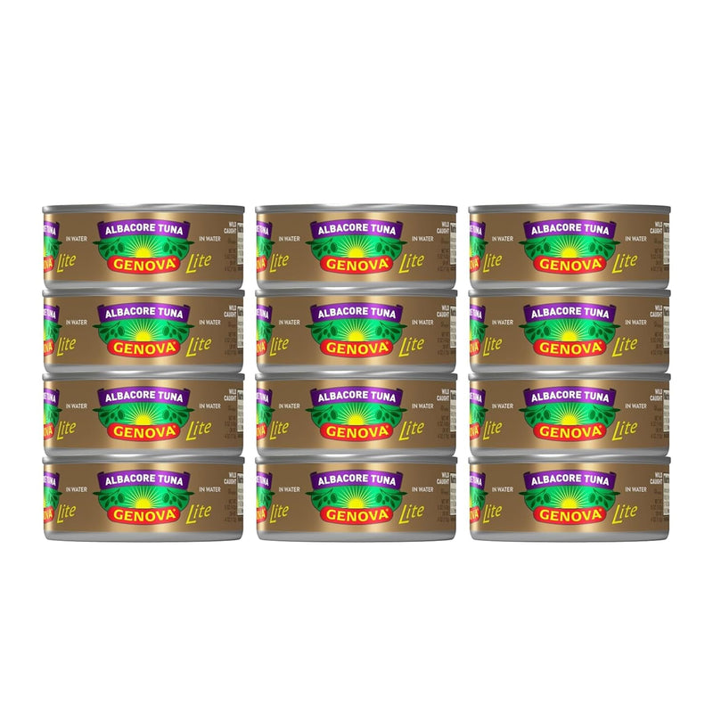 Genova Premium Albacore Tuna in Olive Oil, 5 Ounce Cans (Pack of 12), Wild Caught Canned Tuna, Solid White