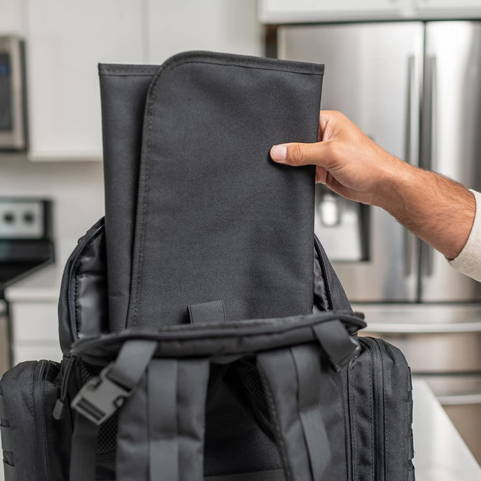 Dad Diaper Bag - Molle-Style Military Diaper Backpack Made of Rugged 900D Waterproof Polyester with Wider Extra-Long Straps, Pouch for Dirty Diapers, Baby Wipes Dispenser & Insulated Bottle Pockets