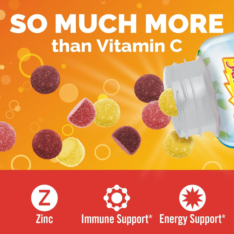 Emergen-C 750mg Vitamin C Gummies for Adults, Immune Support Gummies, Gluten Free, Strawberry, Lemon and Blueberry Flavors - 45 Count