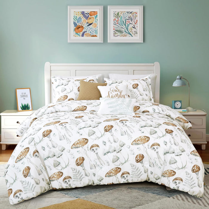 JCrown 6 Piece Bed in Bag Comforter Set - Safari Animal Print - Geometric Pattern in Southwestern Colors - Botanical Style Prints - Ultra Soft All Season Bed Set for Your Bedroom (Animal Print, Queen)
