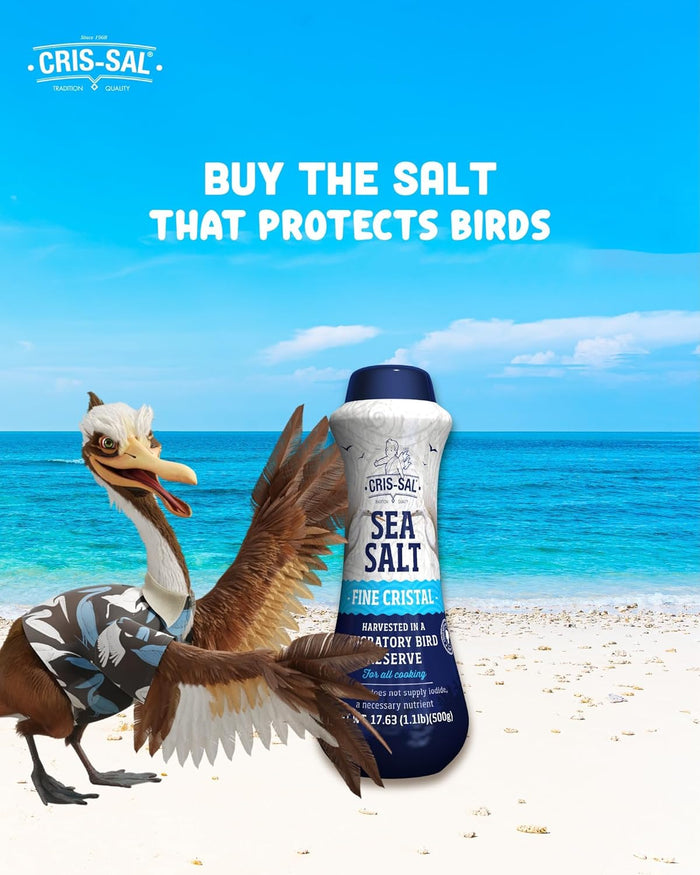 Cris-Sal Gourmet Fine Cristal Sea Salt, Full Flavor Premium Natural Grain, Great for Cooking, Table Seasoning Recipes, Pantry Friendly, 17.63 Oz (Pack of 2)