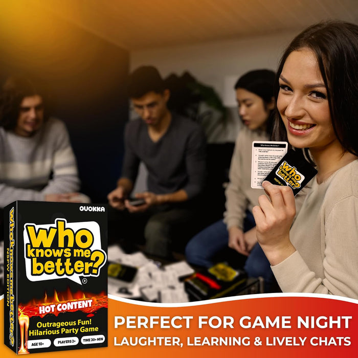 QUOKKA Who Knows Me Better? - Hot & Wild Edition | Bold & Spicy Party Card Game for Adults Only | 500+ Daring Questions to Expose Your Friends’ Deepest Desires