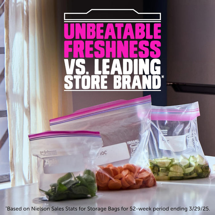 Ziploc Gallon Food Storage Bags, Stay Open Design with Stand-Up Bottom, Easy to Fill, 162 Count