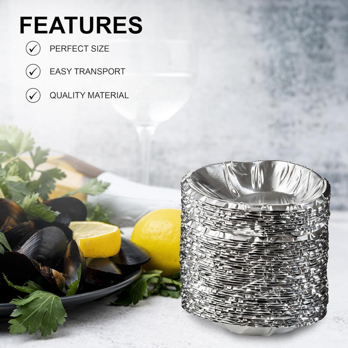 MT Products Aluminum Foil Clam Shells - Disposable Pie Tins for Serving - Pack of 50