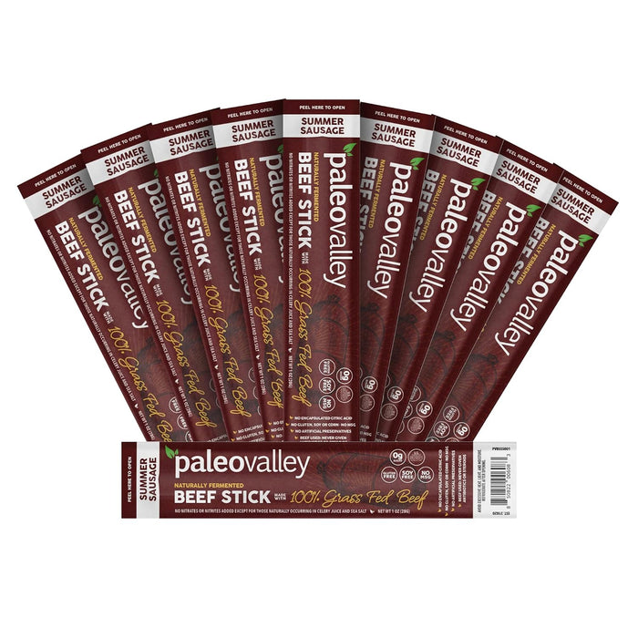Paleovalley 100% Grass Fed Beef Sticks - Delicious Gluten Free Beef Snack - High Protein Keto Friendly, 40 Count Variety Pack