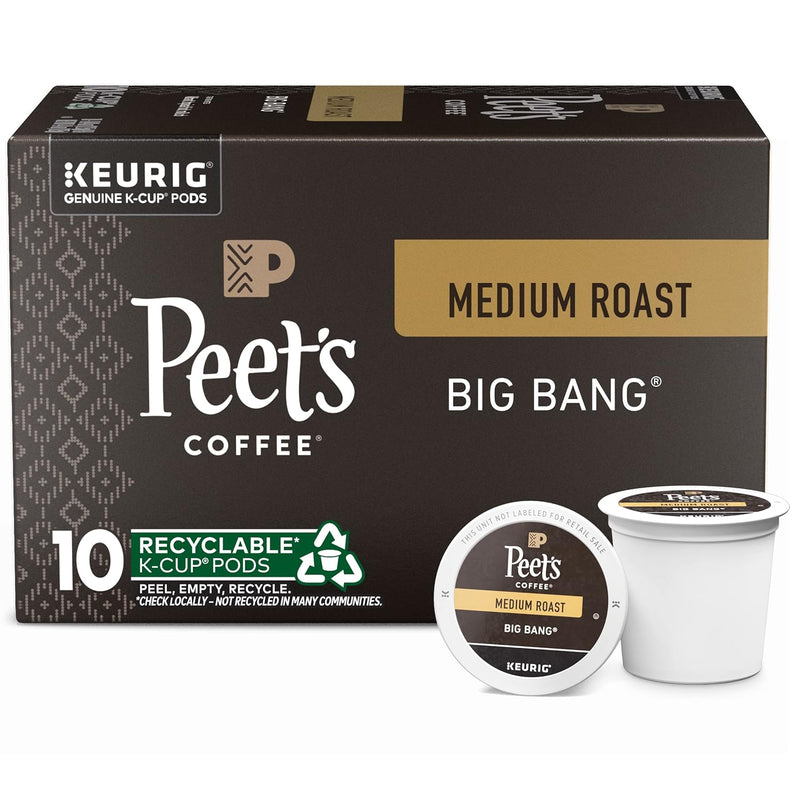 Peet's Coffee, Medium Roast Keurig K-Cup Pods - Big Bang 60 Count (6 Boxes of 10 K-Cup Pods)