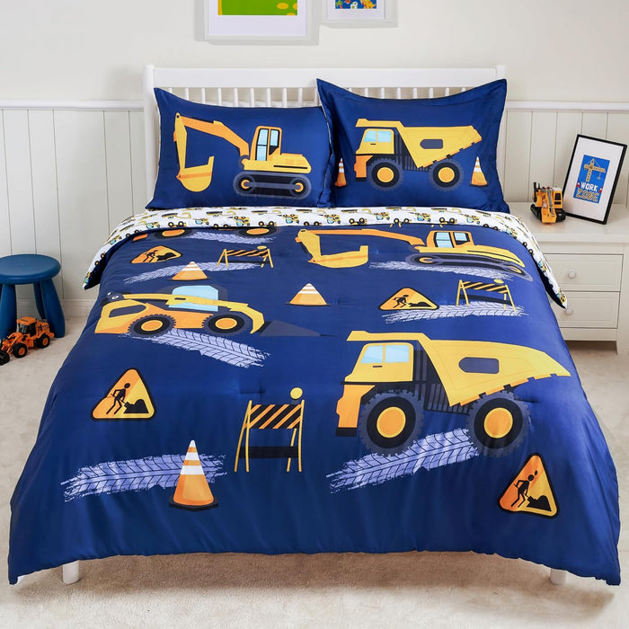 Joiedomi Kid Twin Comforter Set 5 Piece Unicorn Rainbow Bedding Set for Boys/Girls Super Soft Microfiber Bed in a Bag with Comforter Sheets Pillowcase & Sham