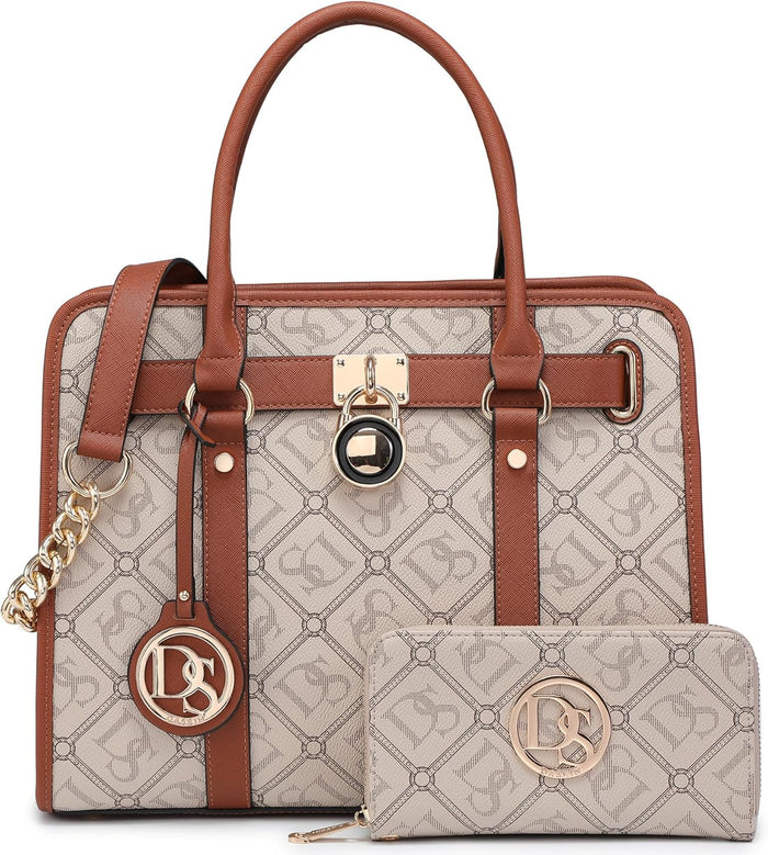 Dasein Handbags Purses Set for Women Top Handle Satchel Shoulder Bags Large Work Tote Bag with Matching Wallet