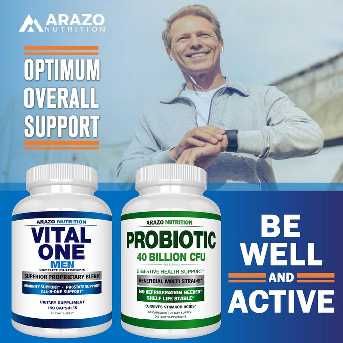 Arazo Nutrition Vital One Multivitamin for Men – Daily Wholefood Supplement - 150 Vegan