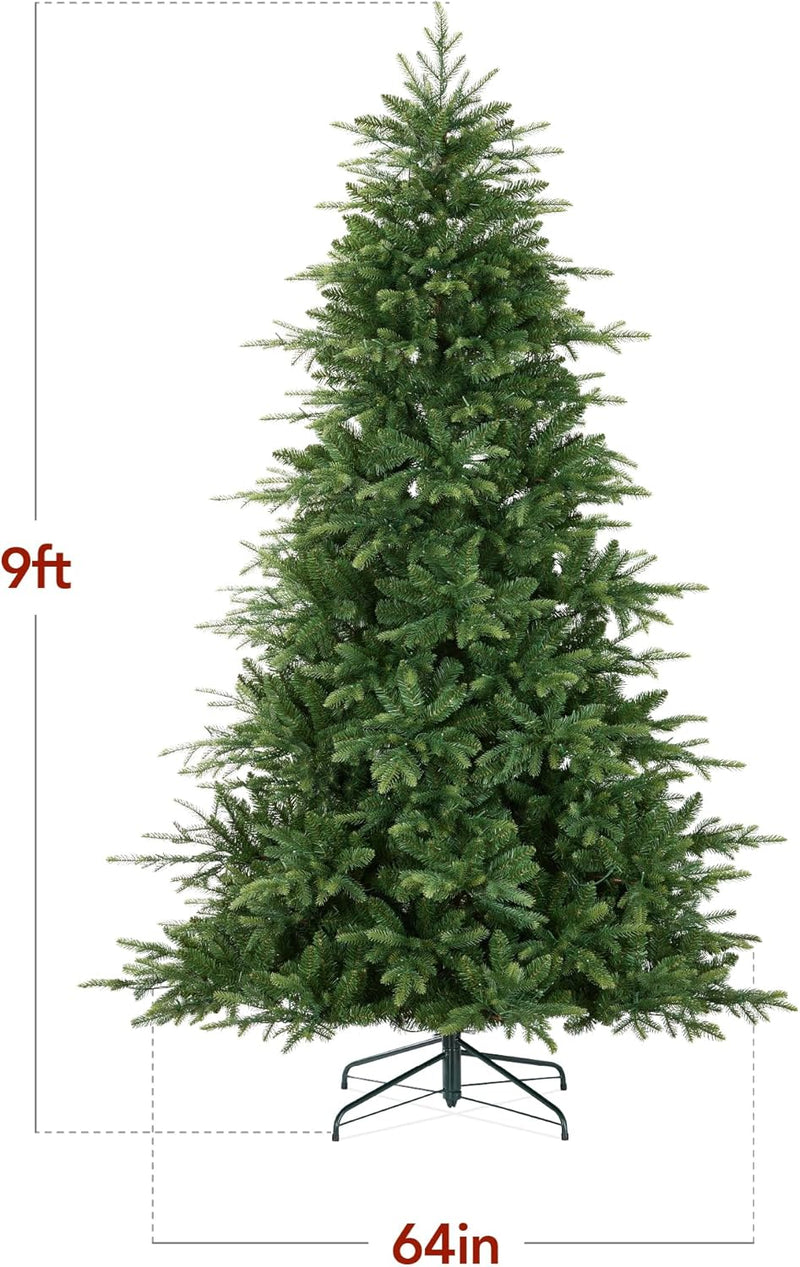 Best Choice Products Full Aspen Christmas Tree, 9ft Pre-lit Realistic Noble Fir w/ 1,200 Glowing Micro LED Lights, 2-in-1 White & Multicolor