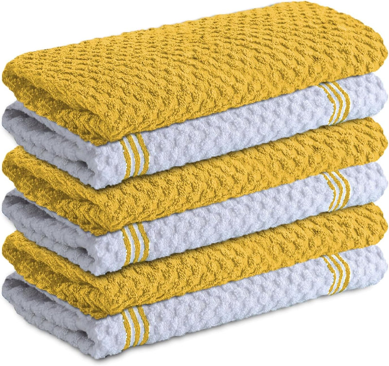Infinitee Xclusives Premium Dish Cloth 100% Cotton 12 x 12 Inches |Pack of 4| - Ultra Soft Tea Towels - Highly Absorbent Kitchen Rags - Terry Dishcloth for Kitchen and Household Cleaning |Mighty Blue|