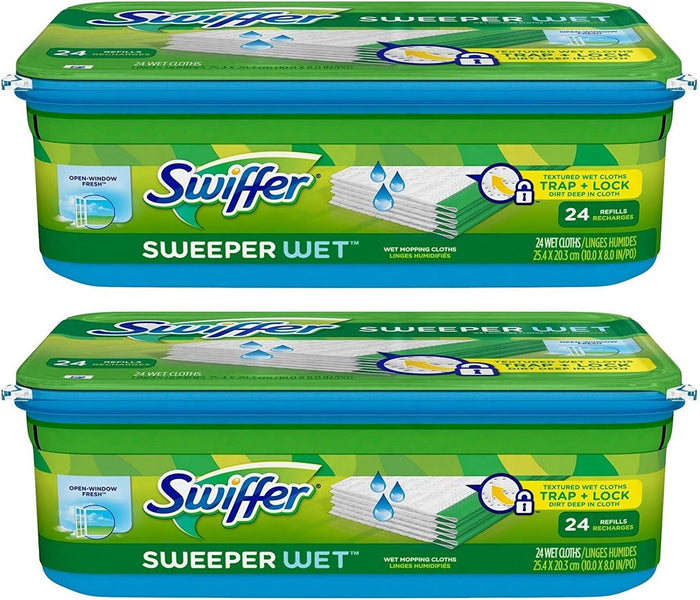 Swiffer Sweeper Wet Mopping Pad Refills for Floor Mop with Febreze Lavender Scent, 12 Count (Packaging May Vary)