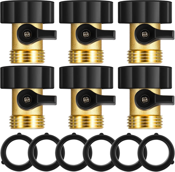 Tudomro 4 Pack Garden Hose Shut Off Valve Durable Heavy 3/4 Brass Shut Off Valve for Garden Hose with Extra Pressure Washer Water for Household Cleaning