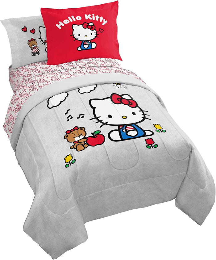 Jay Franco Disney Lilo and Stitch Full Size Comforter Set - 7 Piece Bedding Includes Sheet Set & Pillow Covers - Super Soft Tropical Bedding