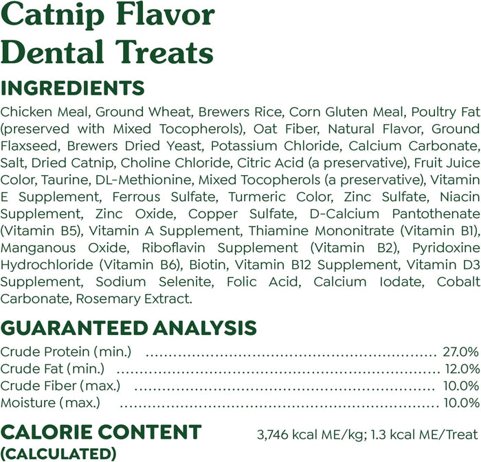 Greenies Feline Dental Cat Treats, Catnip Flavor, 21 oz. Tub