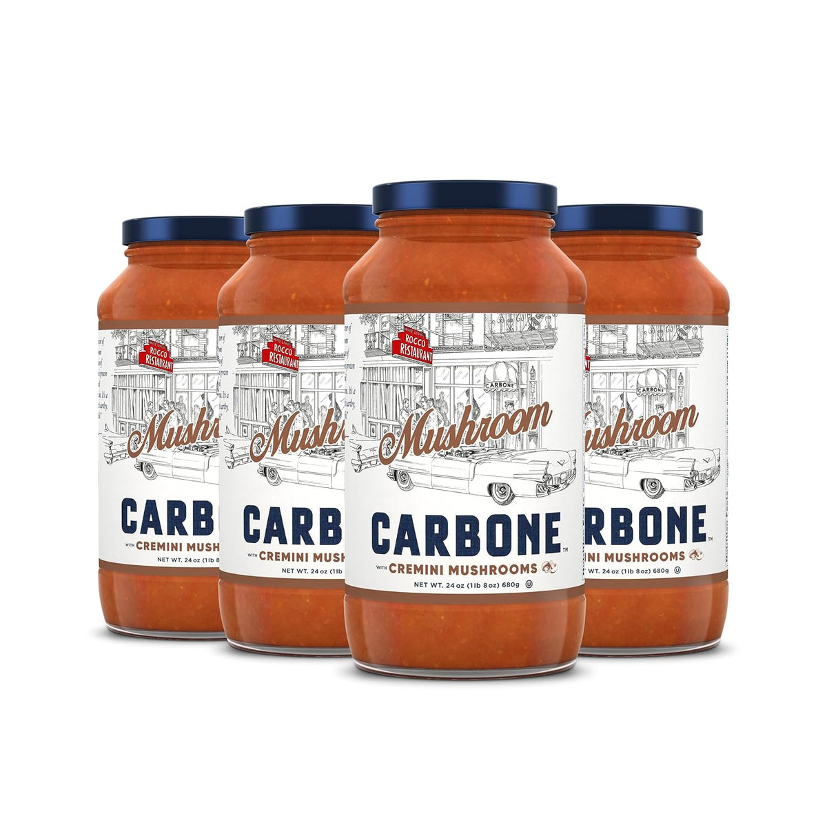 Carbone Arrabbiata Pasta Sauce | Tomato Sauce Made with Fresh & All-Natural Ingredients | Non GMO, Vegan, Gluten Free, Low Carb Pasta Sauce, 24 Fl Oz (Pack of 4)