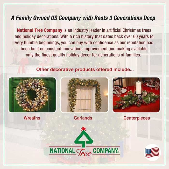 National Tree Company Pre-Lit Artificial Christmas Garland, Green, Norwood Fir, White Lights, Battery Operated, Christmas Collection, 9 Feet