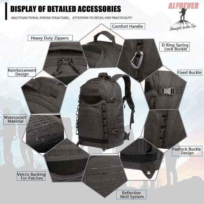 38L Military Tactical Backpack Pack Bag|Army Backpacks|Large Camping Hiking Rucksack Daypack for Outdoor Women Man