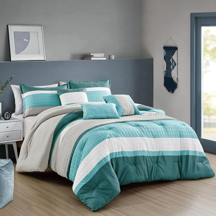 JCrown 6 Piece Bed in Bag Comforter Set - Safari Animal Print - Geometric Pattern in Southwestern Colors - Botanical Style Prints - Ultra Soft All Season Bed Set for Your Bedroom (Animal Print, Queen)