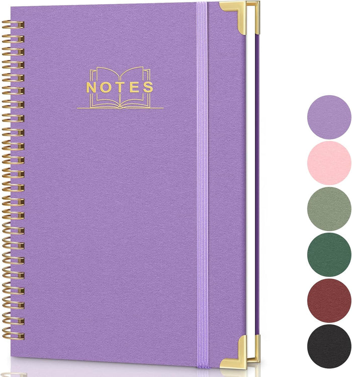 Lined Spiral Journal Notebook, A5 Hardcover Spiral Notebook for Work, 5.7''×8.2'', 100GSM Thick Paper Spiral Bound Journaling Notebooks for Women & Men Office School Note Taking Business, Sage Green