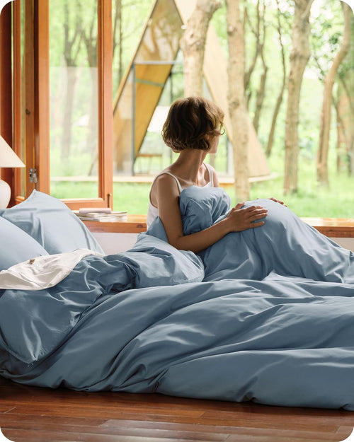 Bedsure Cotton Duvet Cover King, 100% GOTS Organic Cotton Duvet Cover Set, Fair Trade Certified King Bedding Set, Eco-Friendly, Ultra-Soft, Breathable Home Bedding for All Seasons(Ivory, 104"x90")