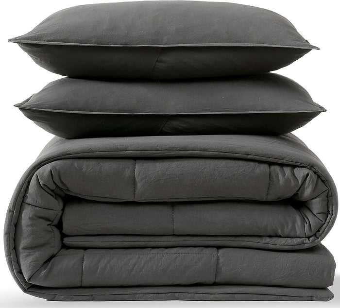 UGG Full/Queen Comforter Set with 2 Pillow Shams, Lightweight Down Alternative Blanket, Reversible Cozy Warm All Season Washable, Hypoallergenic Bedding Set, Navy Blue (Leonora)