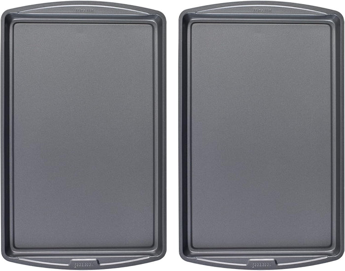 GoodCook Everyday Nonstick Carbon Steel Baking Sheet Set, 3 Pack – Small 13” x 9”, Medium 15” x 10”, Large 17” x 11” – Carbon Steel Cooking Pans, Cookie Sheet Bakeware Set
